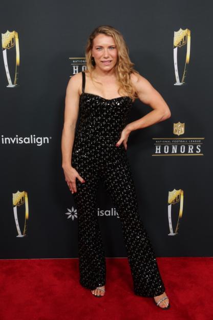 Phoebe Schecter at the 14th Annual NFL Honors held at Saenger Theatre on February 06, 2025 in New Orleans, Louisiana. (Photo by Christopher Polk/Variety via Getty Images)
