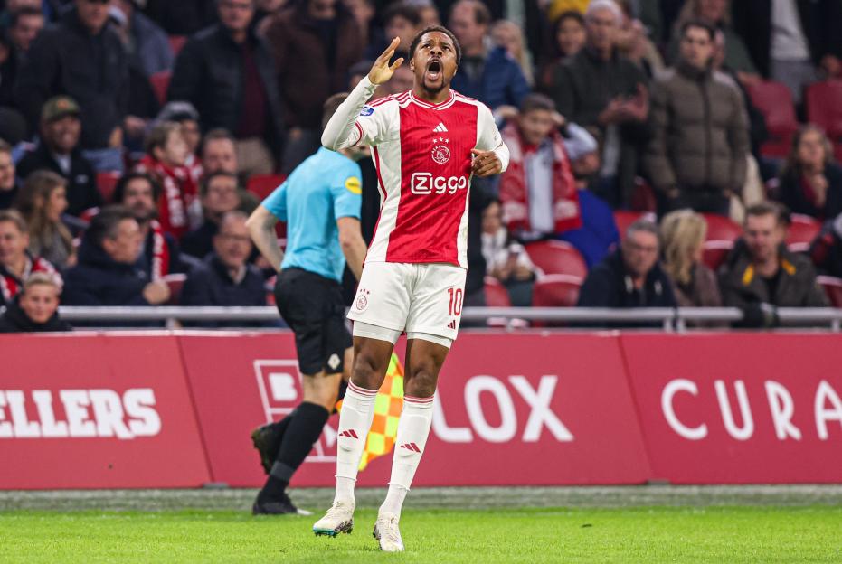 Chuba Akpom of Ajax celebrating a goal.
