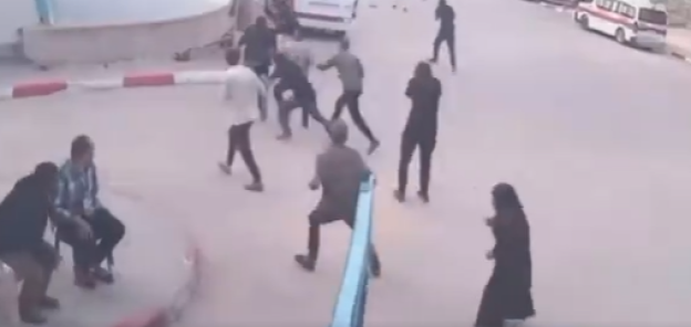 People involved in a chaotic scene.
