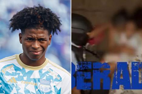 Dramatic moment footballer’s kidnapped family are recovered by armed cops after he his under bed from masked men