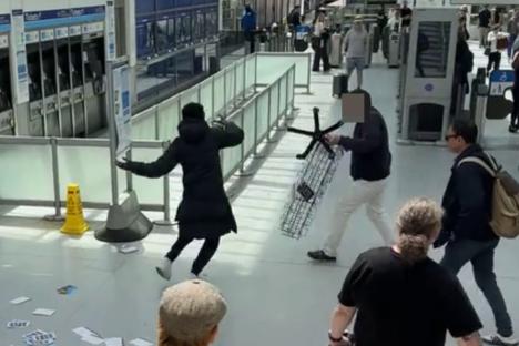 Chaotic moment man ‘chases passenger through packed tube station in terrifying broad-daylight attack’
