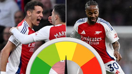 Arsenal player ratings: Kiwior impresses again to keep title race alive but Sterling’s season can’t end soon enough
