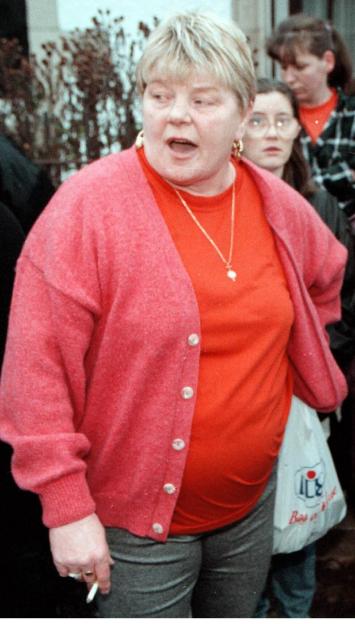Mags Haney at an anti-paedophile protest.