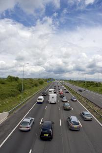 Traffic jam on a highway.