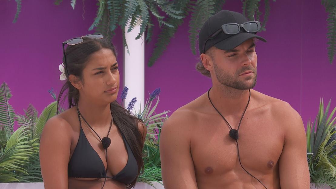 Shakira Khan and Harry Cooksley on Love Island.