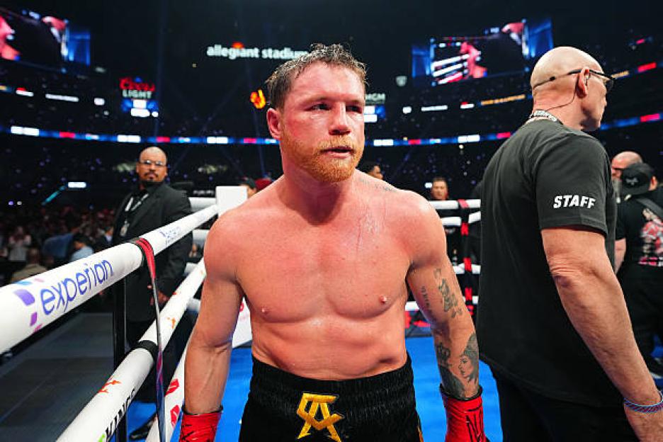 Canelo Alvarez after a boxing match.