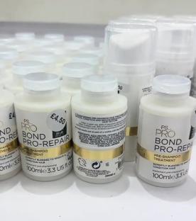 Primark's PS... Pro Bond Pro-Repair pre-shampoo treatment bottles.