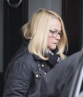 A car minibus takes Ant Mcpartlin mum away from his london home today, the morning after his drink driving arrest