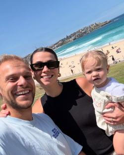 Family selfie at the beach.