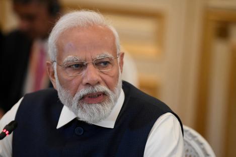 Close-up of Indian Prime Minister Narendra Modi.