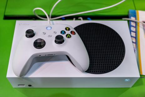 Xbox Series X console with controller.