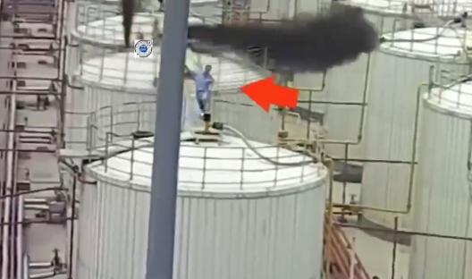 Watch moment worker runs for his life & dodges death by just inches as chemical tanks explode around him killing five