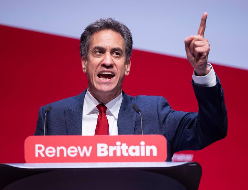 Ed Miliband, Secretary of State for Energy, Climate Change, Security, and Net Zero, giving a speech.