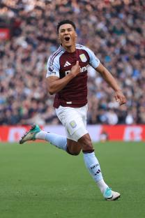 Ollie Watkins of Aston Villa celebrating a goal.