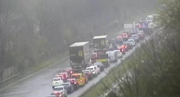 A38 CLOSED after bus ploughs into car in horror crash – with Easter getaway drivers facing huge delays