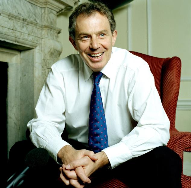 Portrait of Tony Blair at 10 Downing Street.
