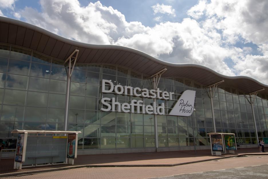 Doncaster Sheffield Robin Hood Airport exterior.