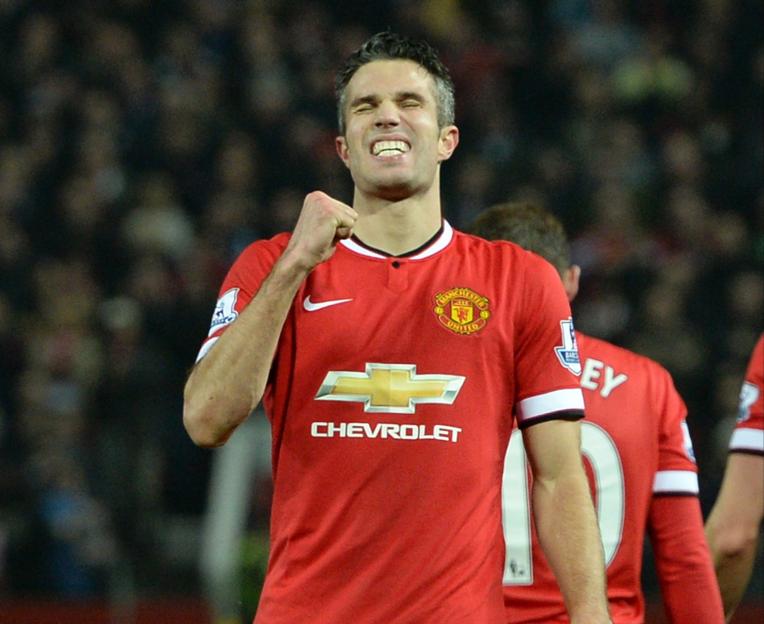 Robin van Persie celebrating a goal.