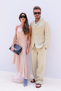 David and Victoria Beckham at the Jacquemus fashion show.