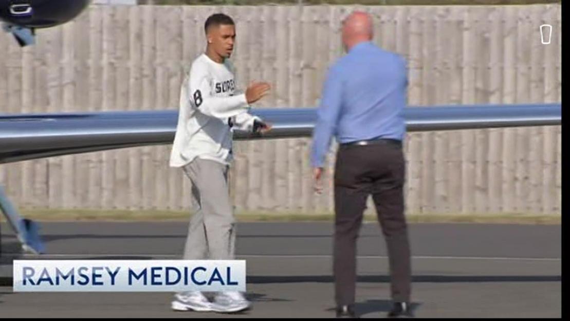 Jacob Ramsey arriving in Newcastle.