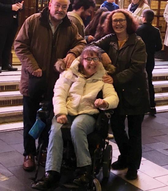Steve Holbrook-Sishton with his wife Jan and daughter Maddy.