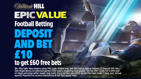 Ipswich vs Arsenal: Get £60 in football free bets and bonuses with William Hill