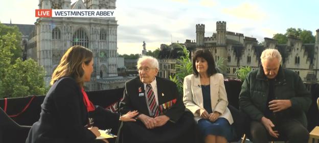Good Morning Britain interview with WWII Royal Navy veteran Thomas Cuthbert at Westminster Abbey.