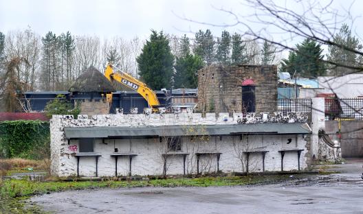 Demolition of the Camelot Theme Park in Chorley, Lancashire.