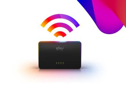 Sky broadband router with wifi symbol.