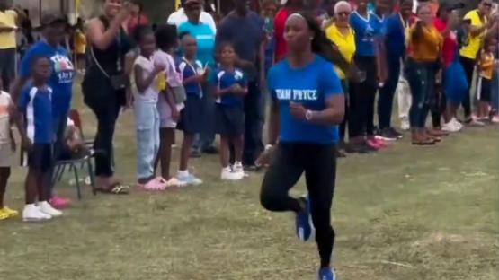 ‘This is not even fair’ – Olympic legend and third fastest woman of all time DEMOLISHES parents at school sports day