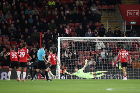 Matheus Franca of Crystal Palace scoring a goal.