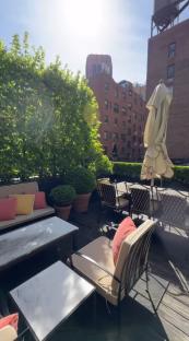 Graham Norton's New York townhouse rooftop patio.