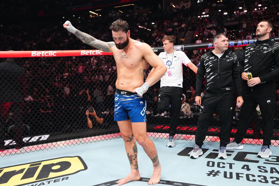 Paul Craig reacting after a UFC Fight Night loss.