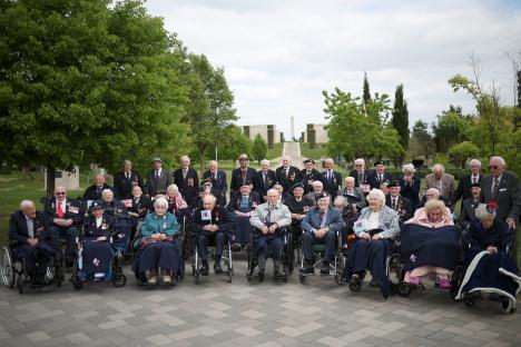 Group of World War II veterans at the National Memorial Arboretum.