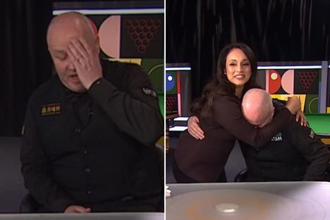 ‘My family situation hasn’t been great’ – John Higgins breaks down in tears and given hug live on BBC after Crucible win