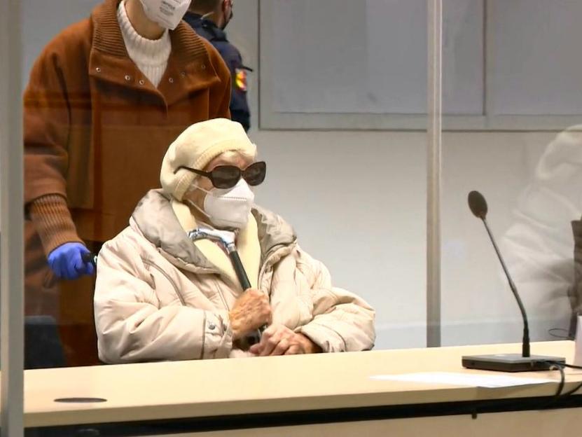 Irmgard Furchner, accused of being part of the apparatus that helped the Nazis' Stutthof concentration camp function, appears in court for the verdict in her trial in Itzehoe, Germany.