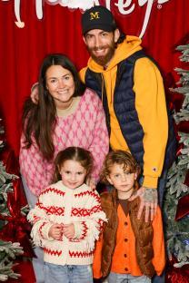 Lacey Turner and her family at a Hamleys VIP Christmas party.