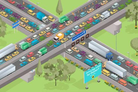 Everyone can see the busy motorway – but you have 20/20 vision if you can spot the 9 Easter eggs hidden in the traffic
