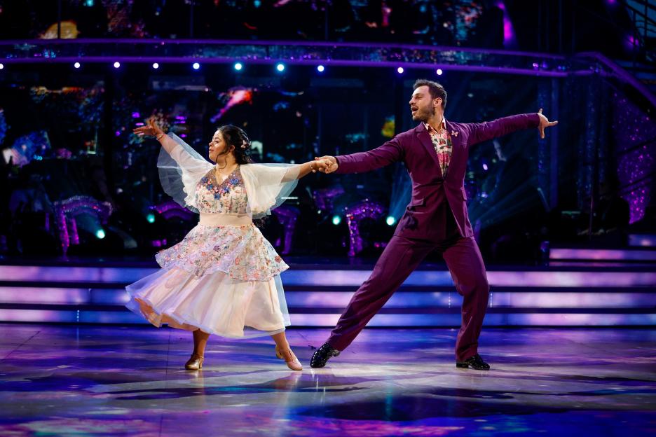 Vito Coppola and Ellie Goldstein dancing on Strictly Come Dancing.