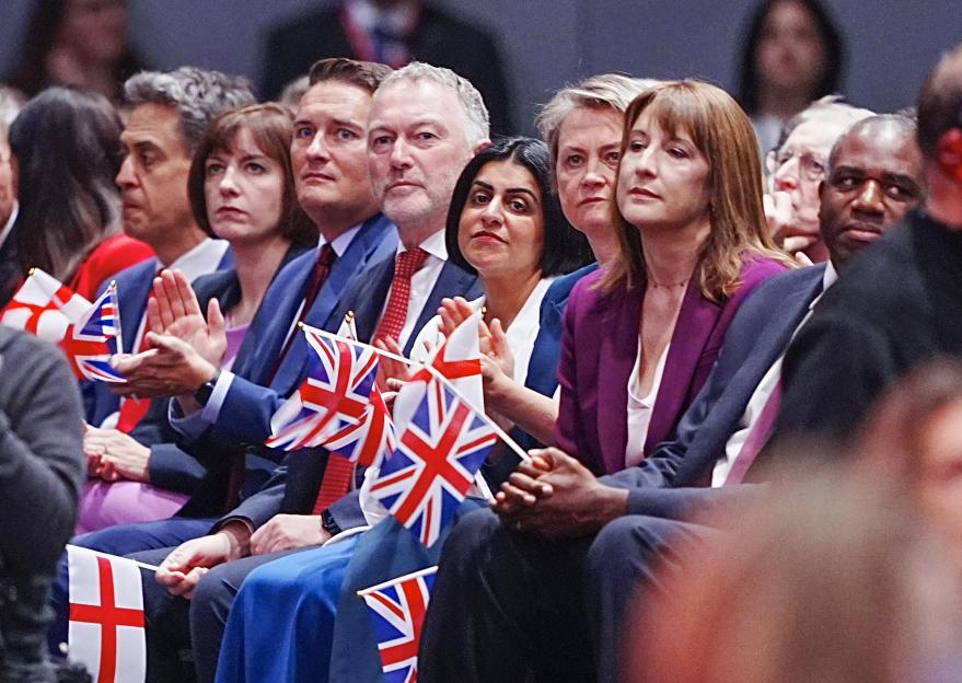 Deputy Prime Minister David Lammy, Chancellor of the Exchequer Rachel Reeves, Foreign Secretary Yvette Cooper, Home Secretary Shabana Mahmood, Secretary of State for Housing, Communities and Local Government Steve Reed, Health Secretary Wes Streeting, and Education Secretary Bridget Phillipson at the Labour Party Conference.