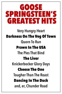 Goose Springsteen's Greatest Hits song list.