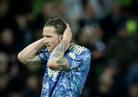 Wout Weghorst, Ajax player, during a Dutch Eredivisie match.