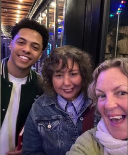 Photo of Lorraine Stanley with two other people, captioned "Love your Mum".