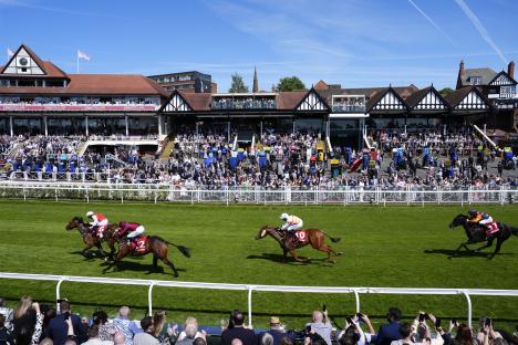 Horse race at Chester Racecourse.