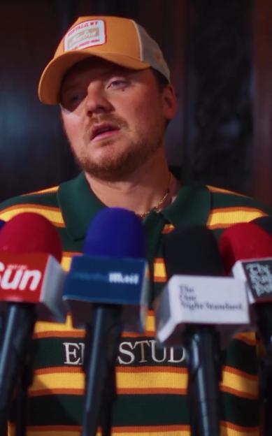 Conor Maynard at a press conference.