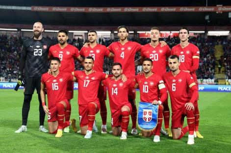 Serbian national soccer team lineup.