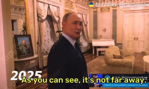 Putin giving a tour of his luxurious Kremlin apartment.