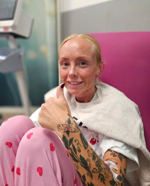 Stevie pictured in hospital