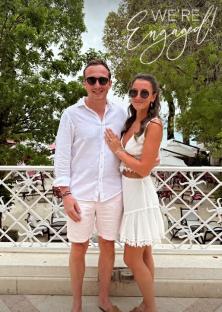 Couple announcing their engagement.