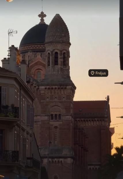 Church in Fréjus at sunset.